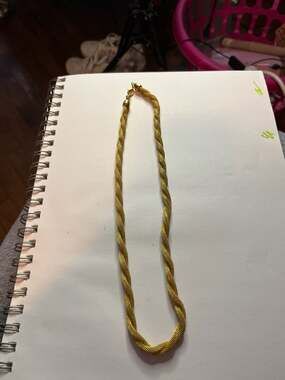 Vintage Gold Tone Twisted Mesh Rope Chain Necklace
